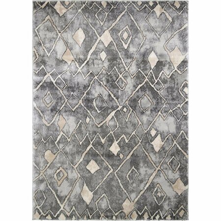 SLEEP EZ 7 ft. 10 in. x 9 ft. 10 in. Pacific Sputnik Area Rug - Gray SL3072636